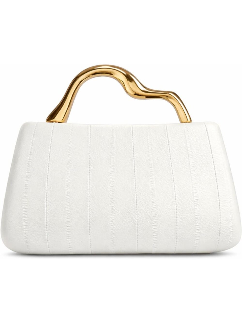 Women's White Vegan Leather Small Textured Elevate Evening Cocktail Clutch Bag